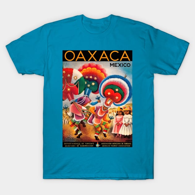 Restored Vintage Oaxaca Mexico Travel Print T-Shirt by vintageposterco